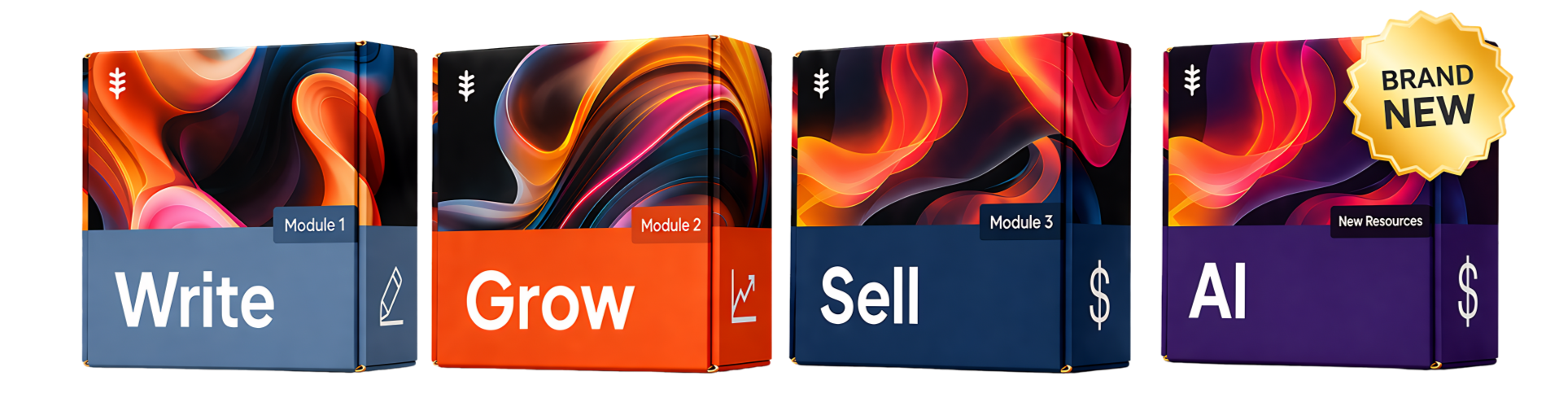 Course bundle visual for Write Grow Sell Course bundle visual for Write Grow Sell