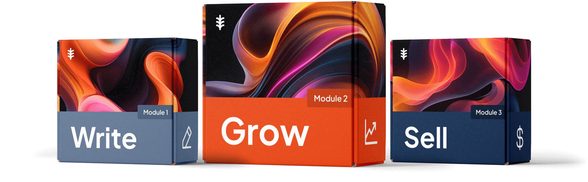 Course bundle visual for Write Grow Sell