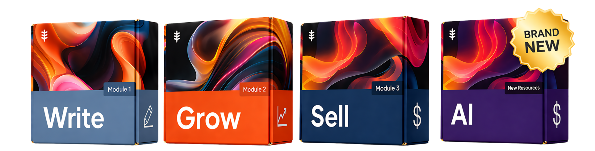 Course bundle visual for Write Grow Sell Course bundle visual for Write Grow Sell