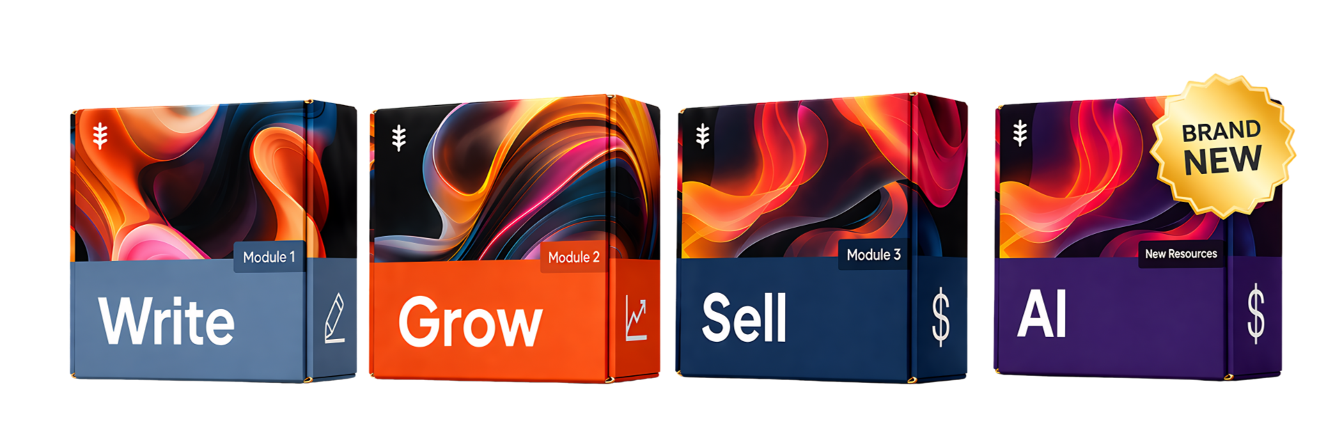 Course bundle visual for Write Grow Sell Course bundle visual for Write Grow Sell