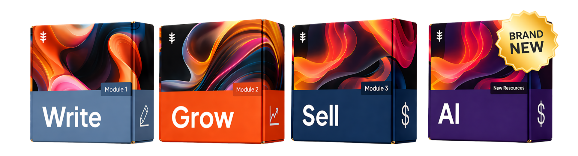Course bundle visual for Write Grow Sell Course bundle visual for Write Grow Sell